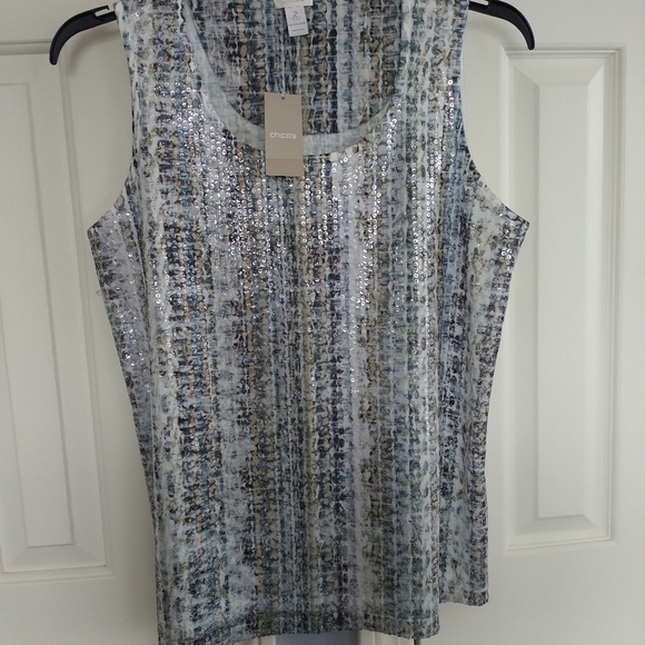 Chico's Tops - Chico's Saharan Weave Sequins Tank Chico's sz 2